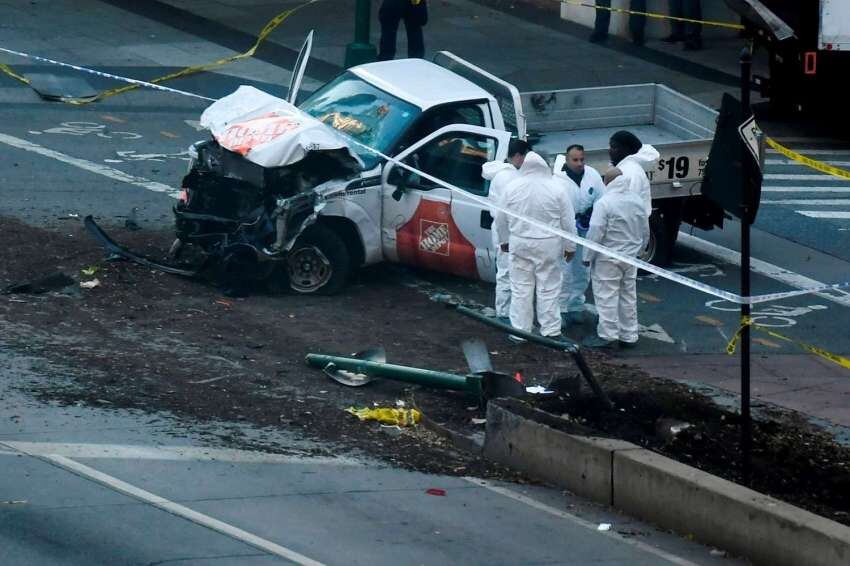 La camioneta usada en el atentado. 