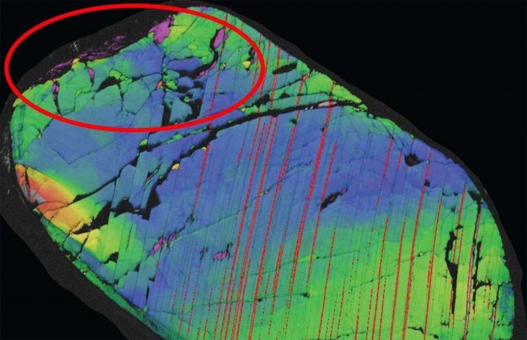 Reidite, uno de los minerales más escasos de la Tierra. (NASA)