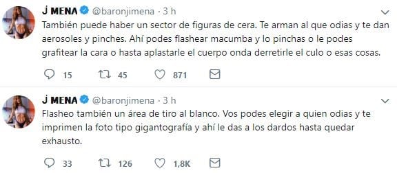 Jimena Barón contra sus haters (Fuente: Twitter)