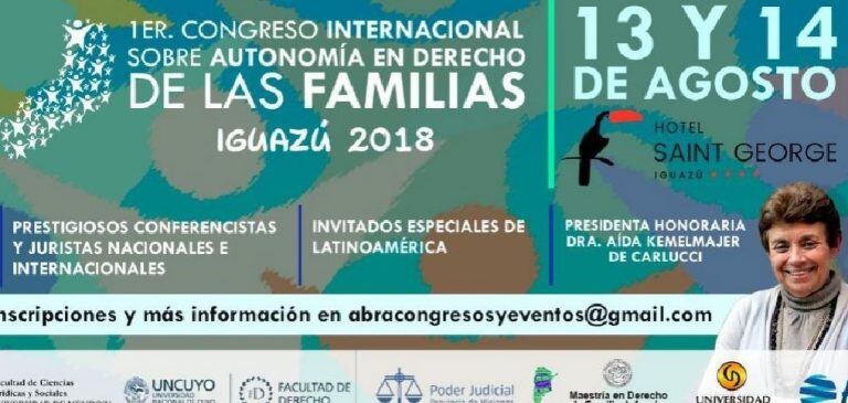 Iguazú será sede del primer Congreso Internacional sobre "Autonomía en Derecho de las Familias"