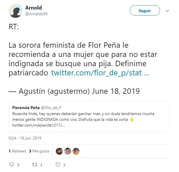 El cruce de Florencia Peña con seguidores (Foto: Twiter).