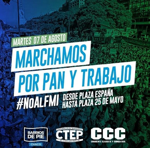 Organizaciones sociales chaqueñas marchan en el Día de San Cayetano