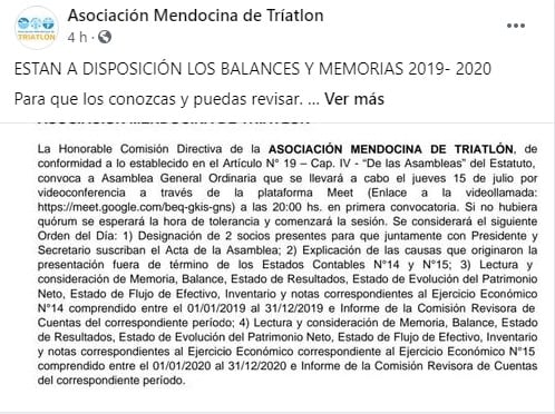 Información de balances y memorias.