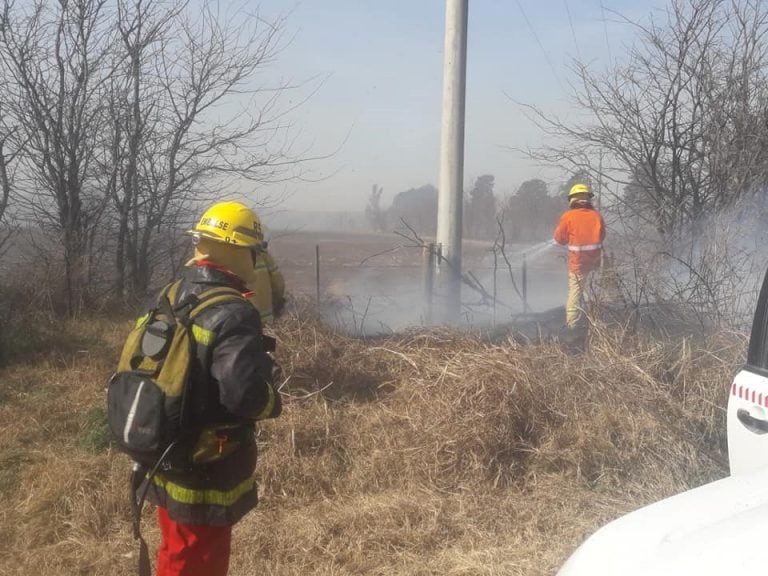 Bomberos de la región trabajaron en el sector del basural.