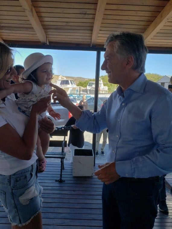 Los turistas se sorprendieron con la presencia de Macri.