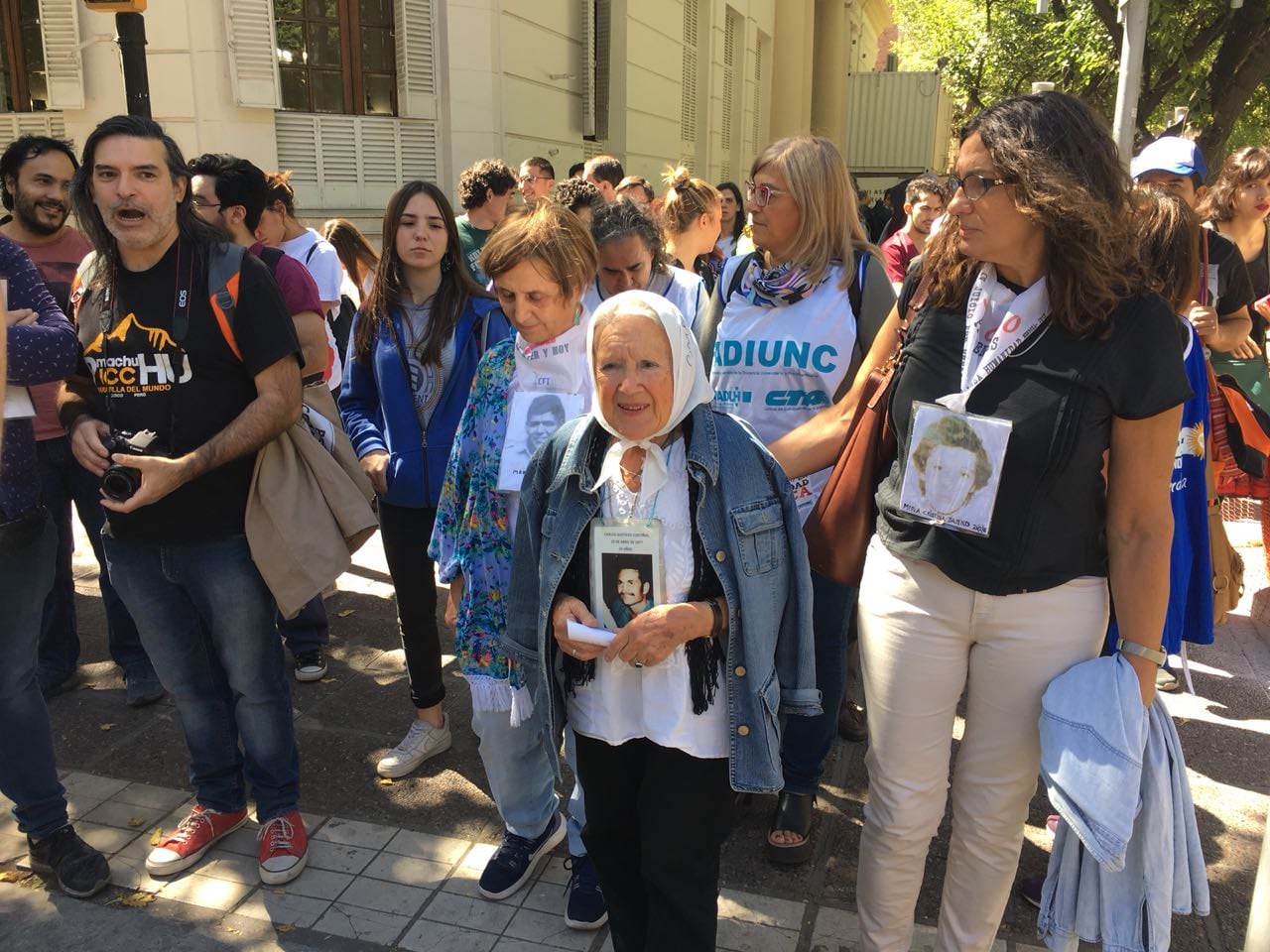 Nora Cortiñas, en una marcha en Mendoza.