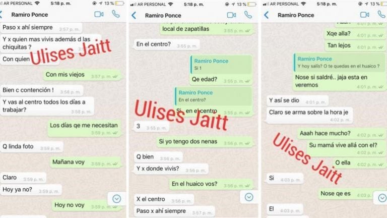 Ulises Jaitt difundió supuestos chats comprometedores de la pareja de Florencia Peña