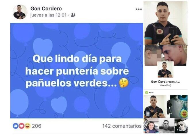 El polémico post de un policía cordobés.