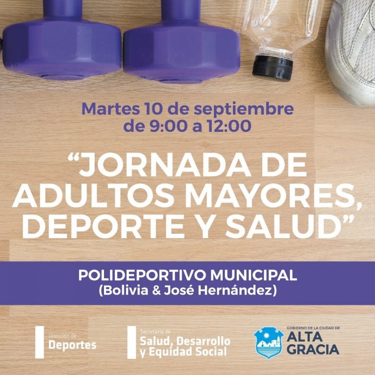 "Jornada de Adultos Mayores, Deportes y Salud" en el Polideportivo Municipal.