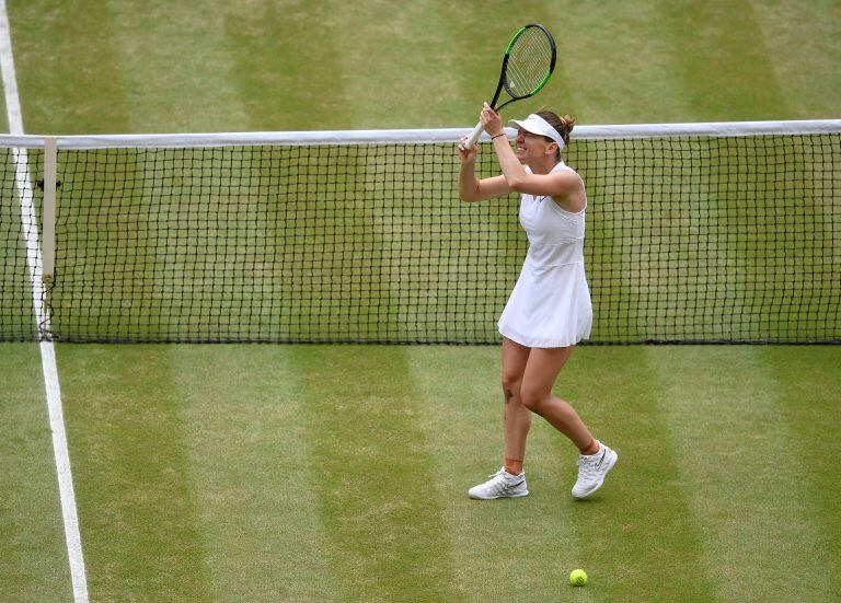 La emoción de la rumana que obtuvo su primera consagración en el All England. Foto: AP/Toby Melville.