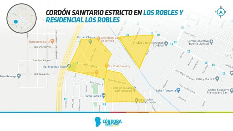 Cordón sanitario en barrio Los Robles.