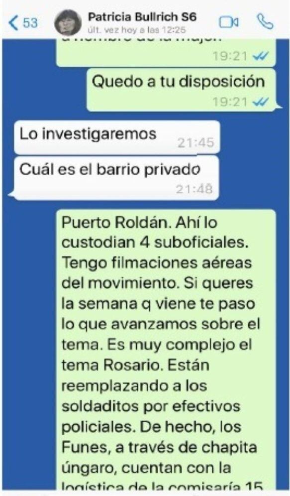 Carta de Movistar sobre vínculo Bullrich - D'Alessio y chats (Tiempo Argentino)