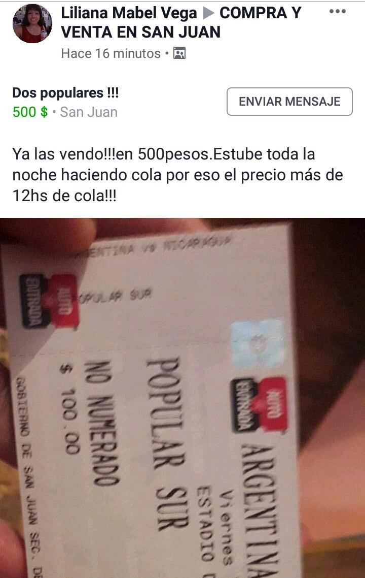 Reventa de entradas.