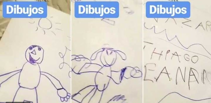 Los dibujos del hijo de Nazarena Vélez.