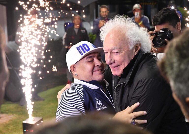 El reencuentro entre Guillermo Coppola y Diego Maradona en 2020.