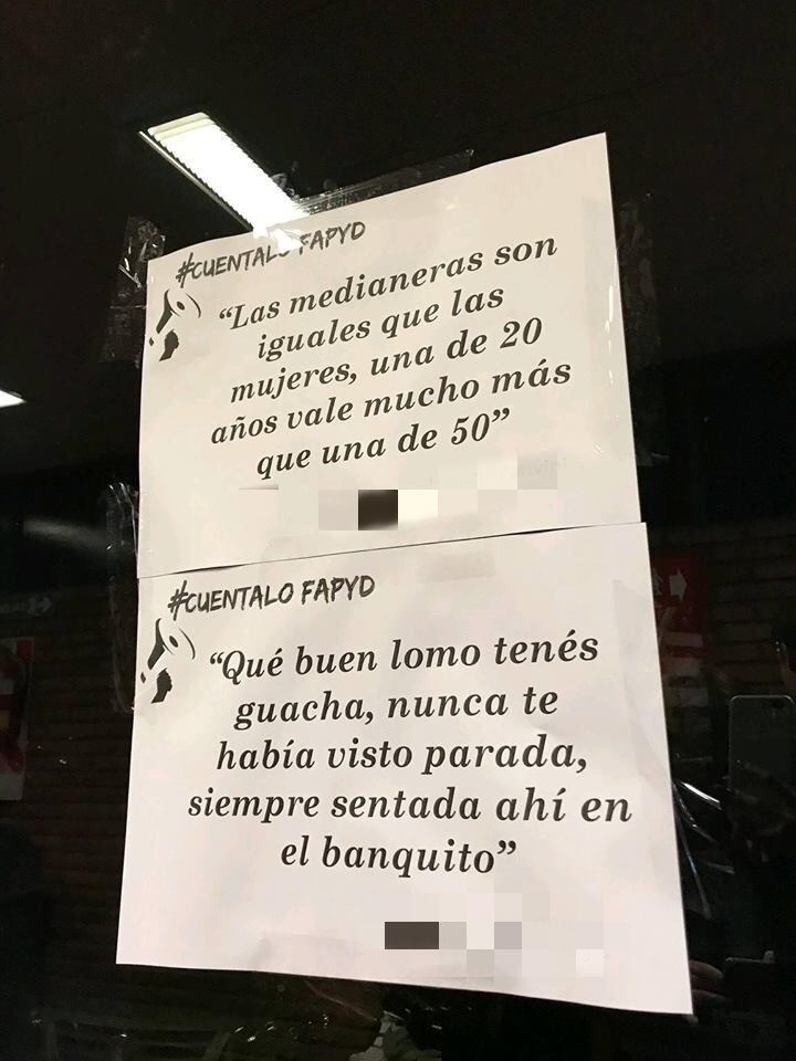 Denuncias de acoso sexual en la Facultad de Arquitectura de Rosario. (Facebook)