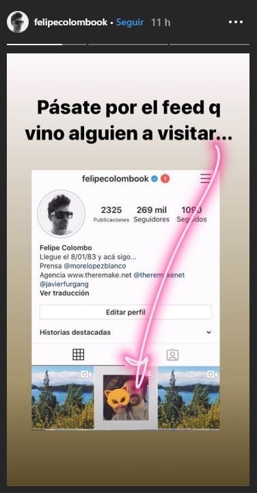 El reencuentro de Felipe Colombo y Camila Bordonaba (Foto: Instagram/ @felipecolombook)