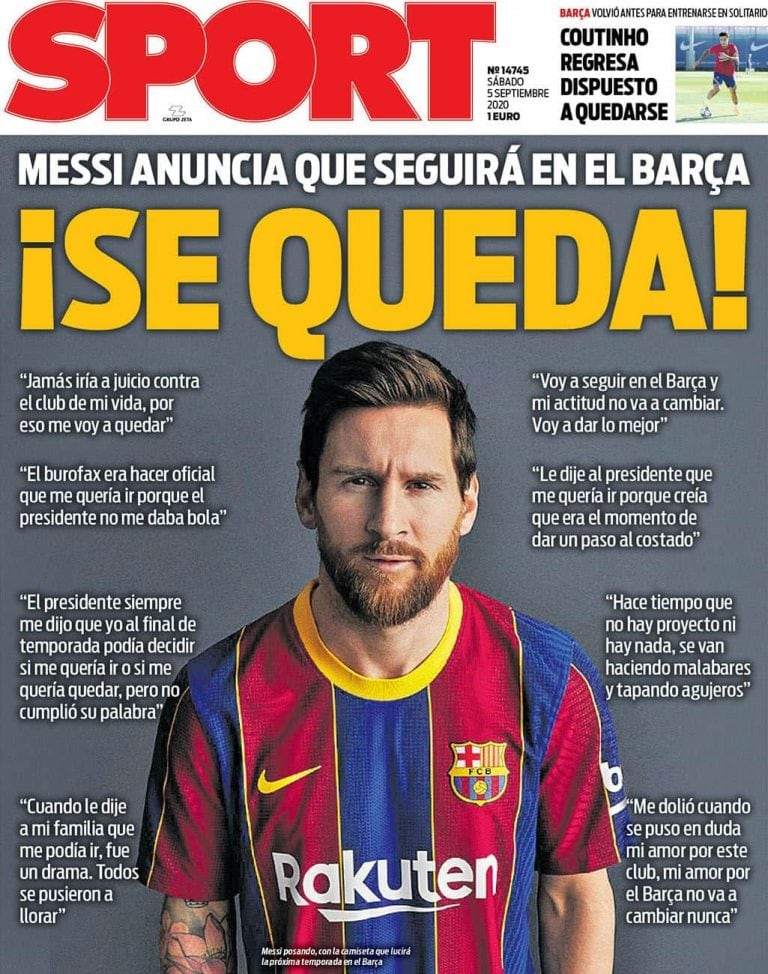 Las tapas tras la decisión de Messi de seguir en Barcelona