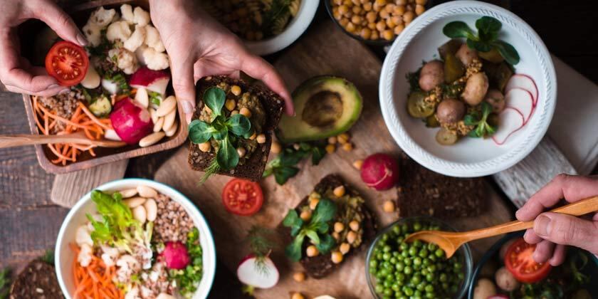 Alimentación a base de verduras y legumbres. 