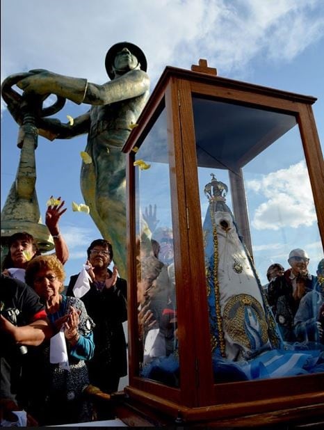 Procesión de la Virgen del Valle en Caleta Olivia. (Foto de archivo).