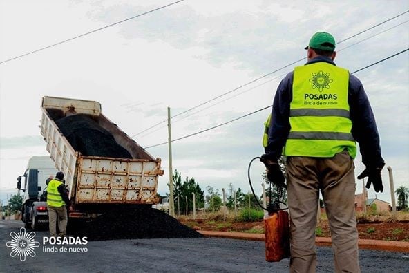 Pavimentación de la calle 79 en la zona sur de Posadas.