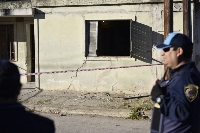 La vivienda atacada en Ameghino.