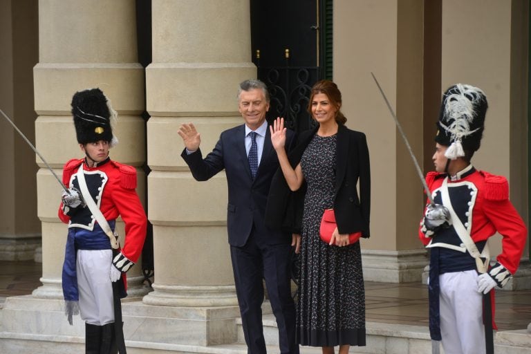 Mauricio Macri y Juliana Awada en el Teatro San Martín, en el Congreso de la Lengua.