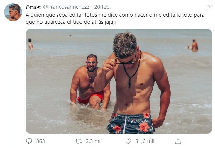 El tuit original de Fran. (Twitter)