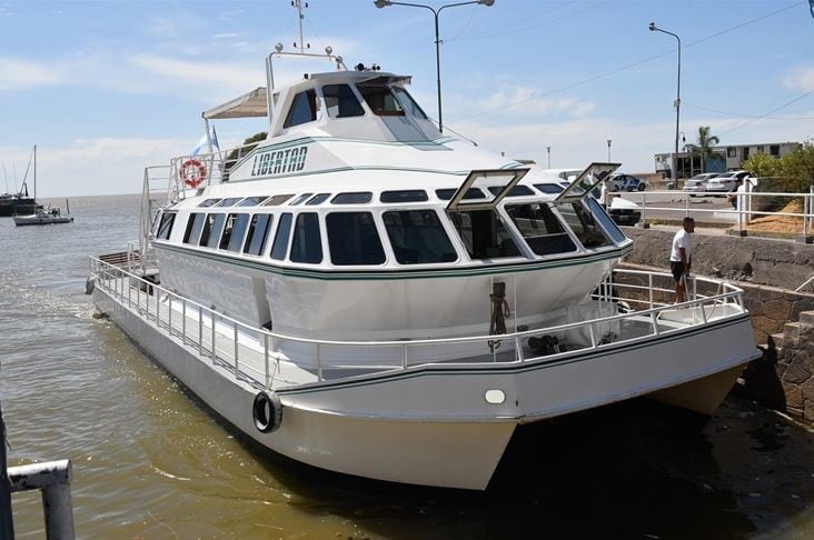 El barco desde donde cayó el joven. (Foto: Télam)