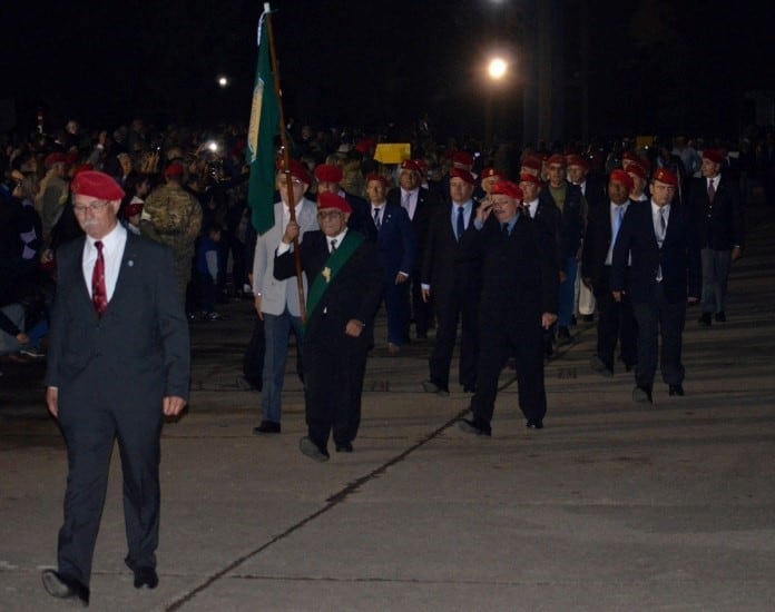 Personal retirado del Ejército Argentino, durante la celebración en Córdoba de los 75 años del Paracaidismo Militar argentino, cumplidos en 2018.