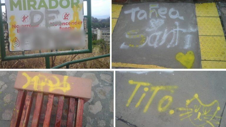 Los inadaptados de siempre: vandalizaron la ciclovía del San Bernardo