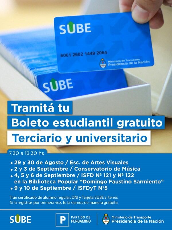 Sube Pergamino estudiantil