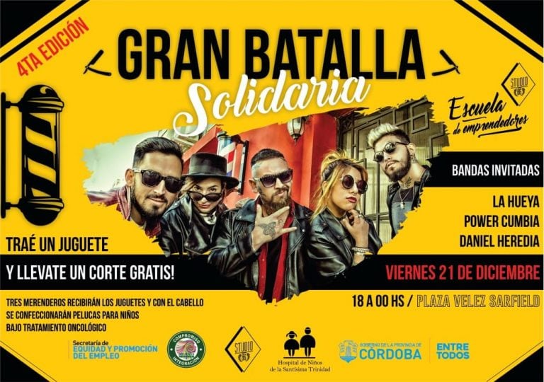 Batalla Solidaria de Barberos en Córdoba.