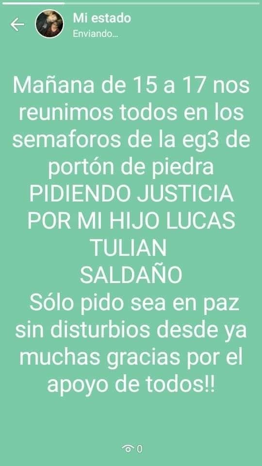 Marcha para pedir justicia por Lucas