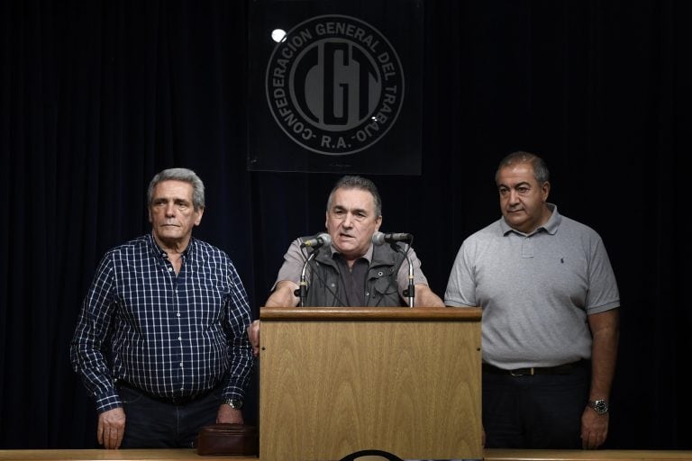 Conferencia de prensa de los líderes de la Confederación General del Trabajo (CGT)