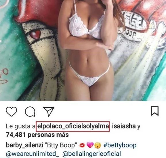 El 'like' del Polaco a Barby Silenzi.