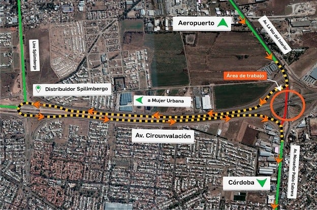 Corte de tránsito en avenida La Voz del Interior y Circunvalación.