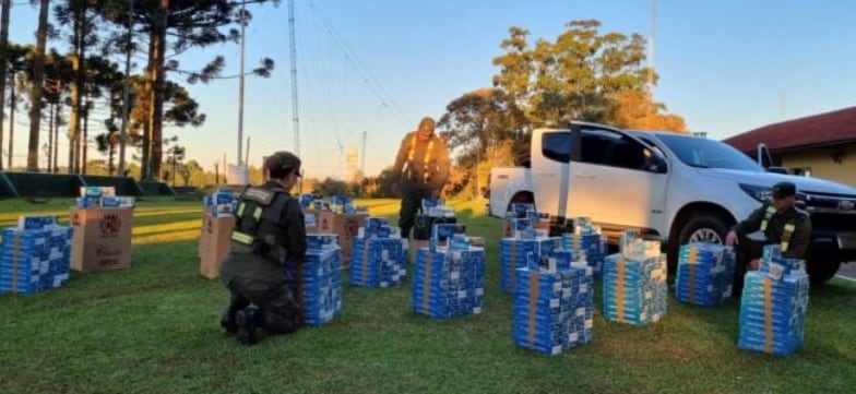 Incautan contrabando de cigarrillos sin aval aduanero en Bernardo de Irigoyen.