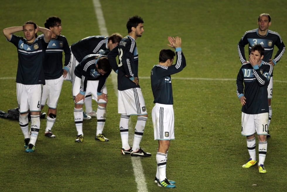 La Selección Argentina tras la eliminación Uruguay en la Copa América 2011