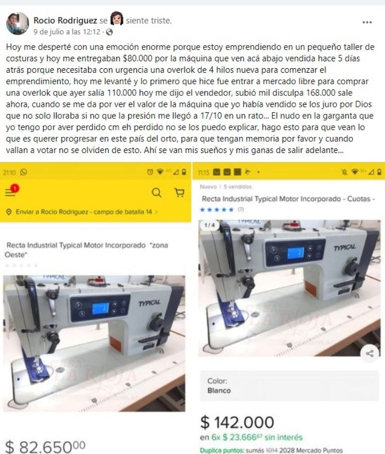 La publicación de la joven suma miles de comentarios y compartidos en Facebook.