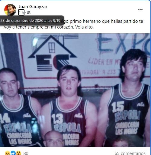 Recuerdo de Juan Garayzar a Gustavo Navarro (15) (Facebook)