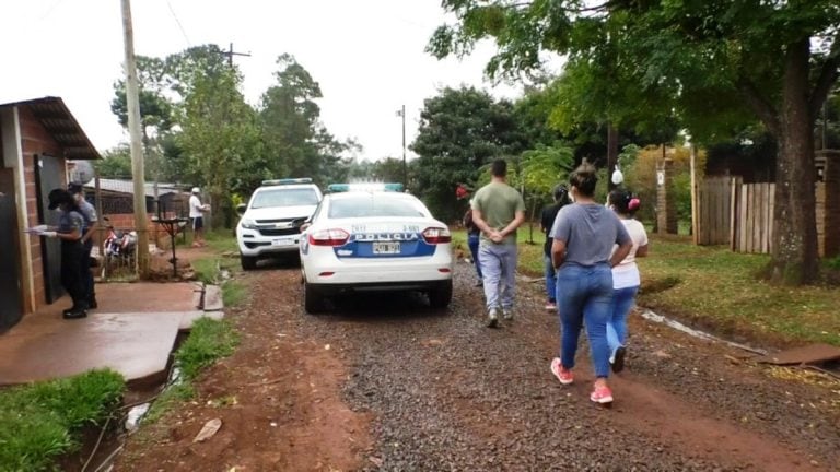 Calle del barrio Belén en Posadas, zona suroeste, donde vive la familia de la menor fallecida que será sepultada este martes. (MisionesOnline)