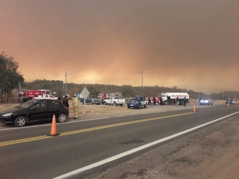 Levantan parcialmente el corte en la Ruta N38. (Foto: Policía de Córdoba).