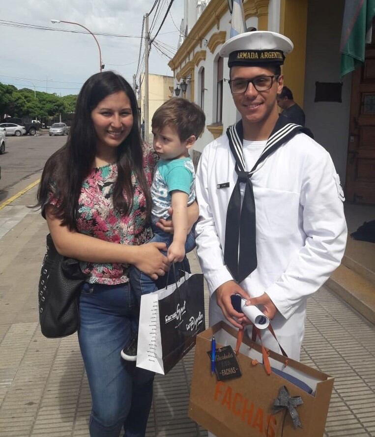 Nahuel Ríos y su familia.