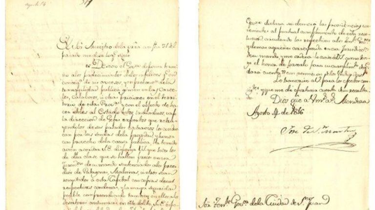 Carta de el General San Martín a Malvinas