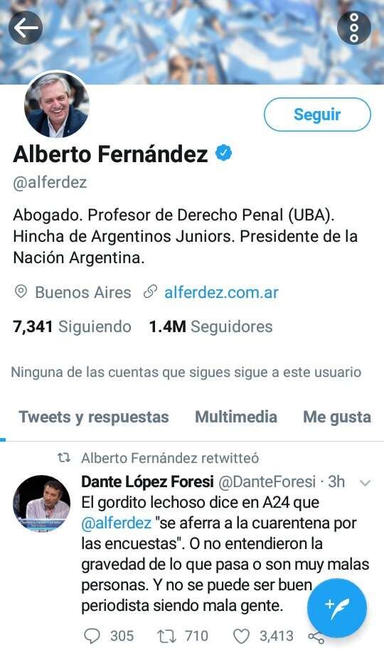 Alberto Fernández compartió un polémico insulto a Jonatan Viale y después se arrepintió