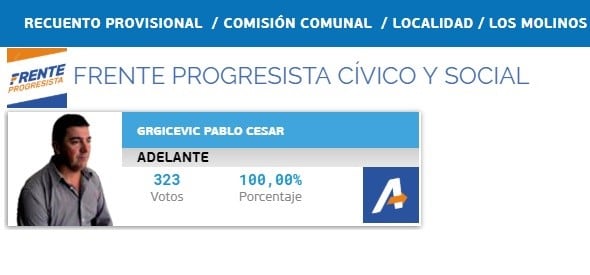 Grgicevic no tuvo competencia este año. (Tribunal Electoral de Santa Fe)