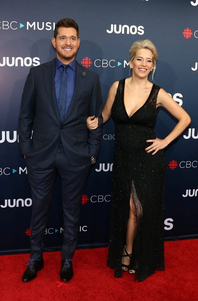 Michael Bublé y Luisana Lopilato, en la entrega de los Premios Juno 2018 en Vancouver, Canadá.. REUTERS/Ben Nelms