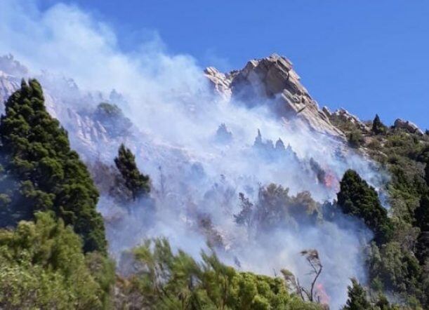 Incendio en Aldea Escolar, Chubut. Foto Andrea Franich