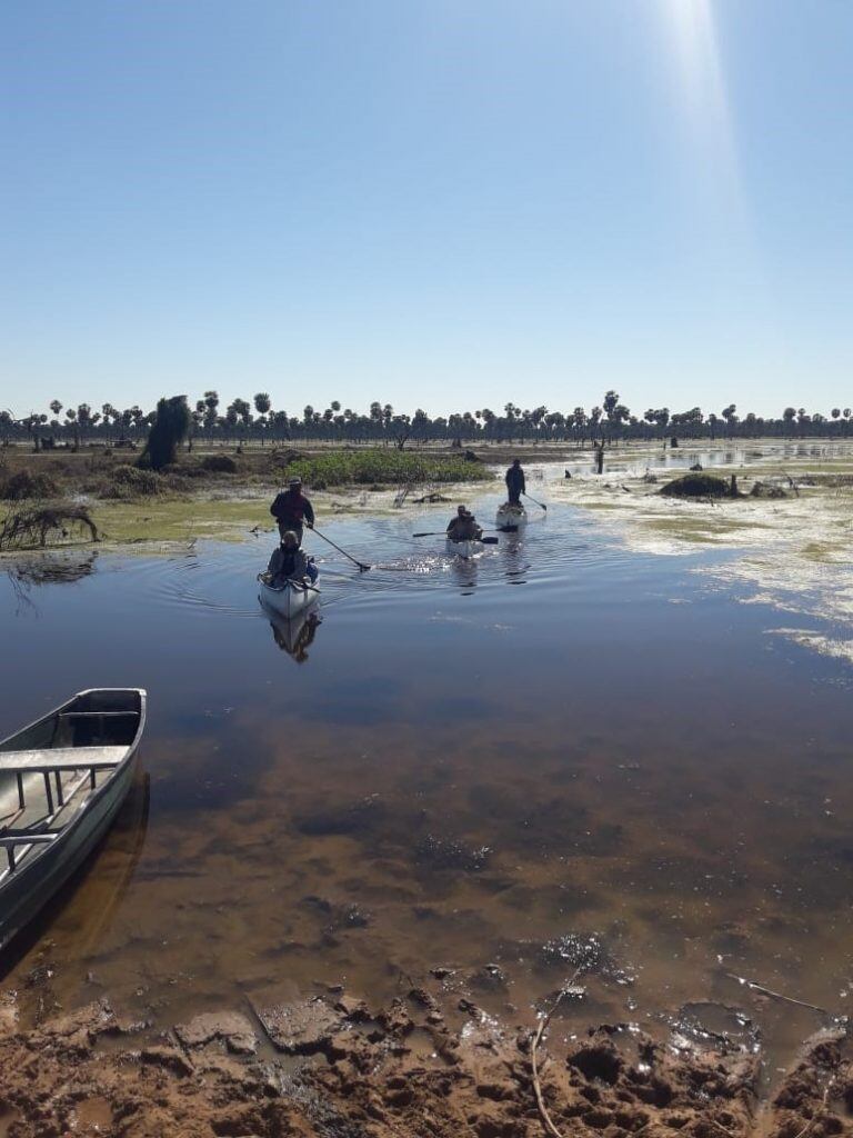 Los investigadores fueron rescatados y llevados en helicóptero hasta Las Lomitas